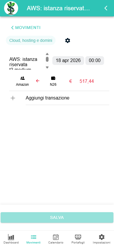 Dettaglio operazione